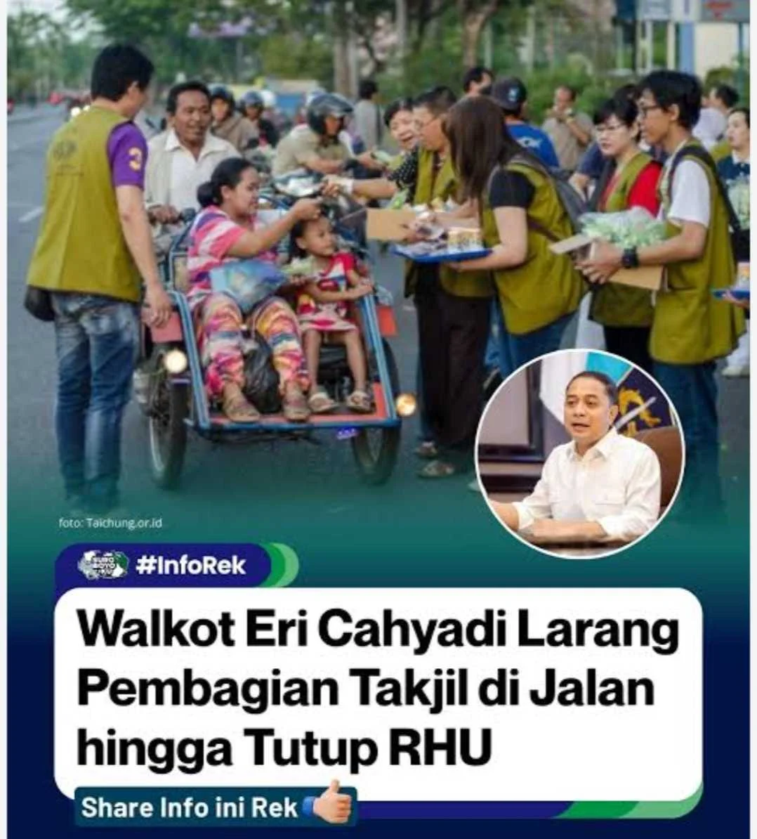 MANTAB DUKUNG SE WALIKOTA SURABAYA TENTANG LARANGAN BERBAGI TAKJIL DI JALAN RAYA