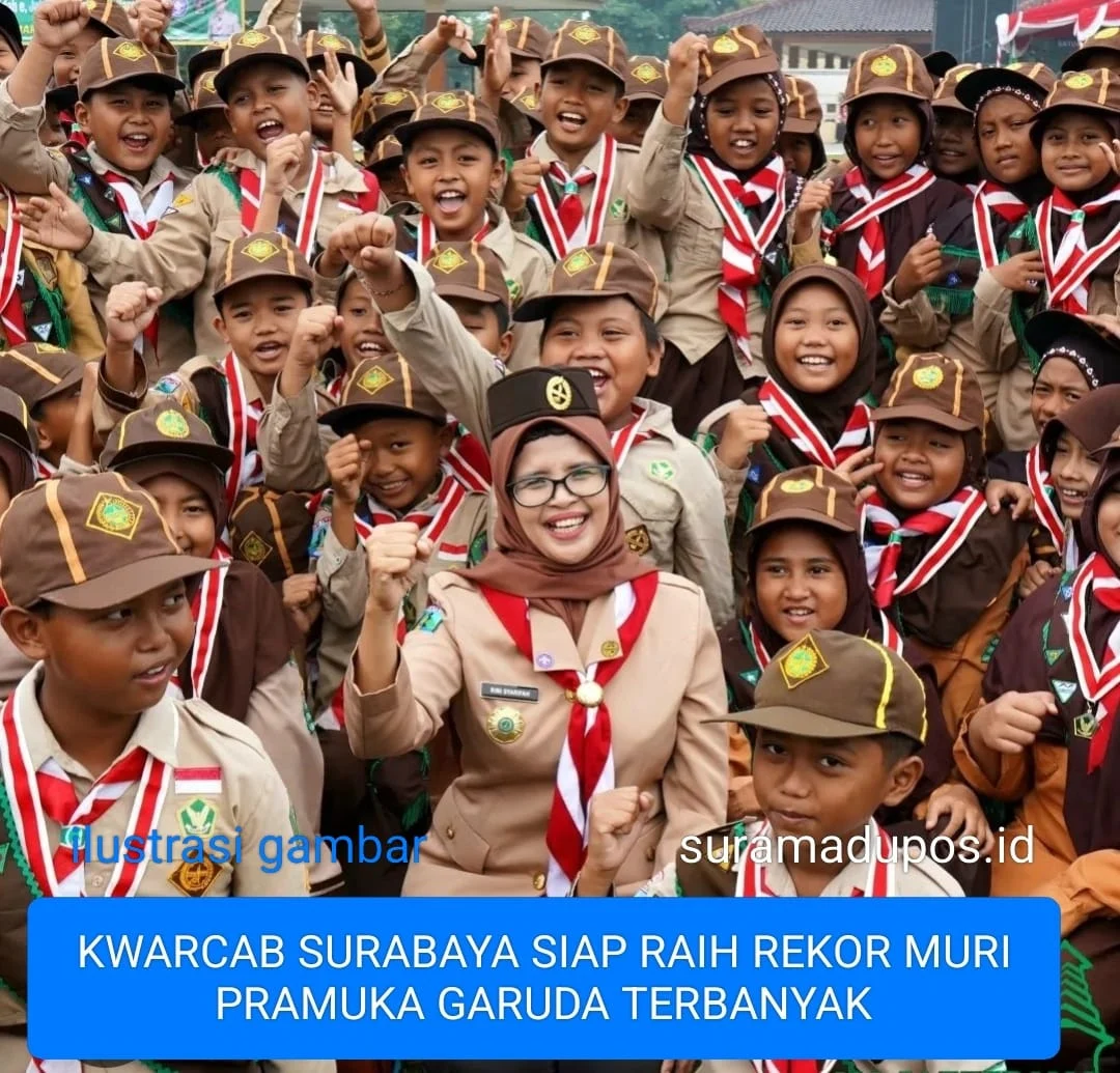 kwarcab surabaya siap raih rekor muri pramuka garuda terbanyak