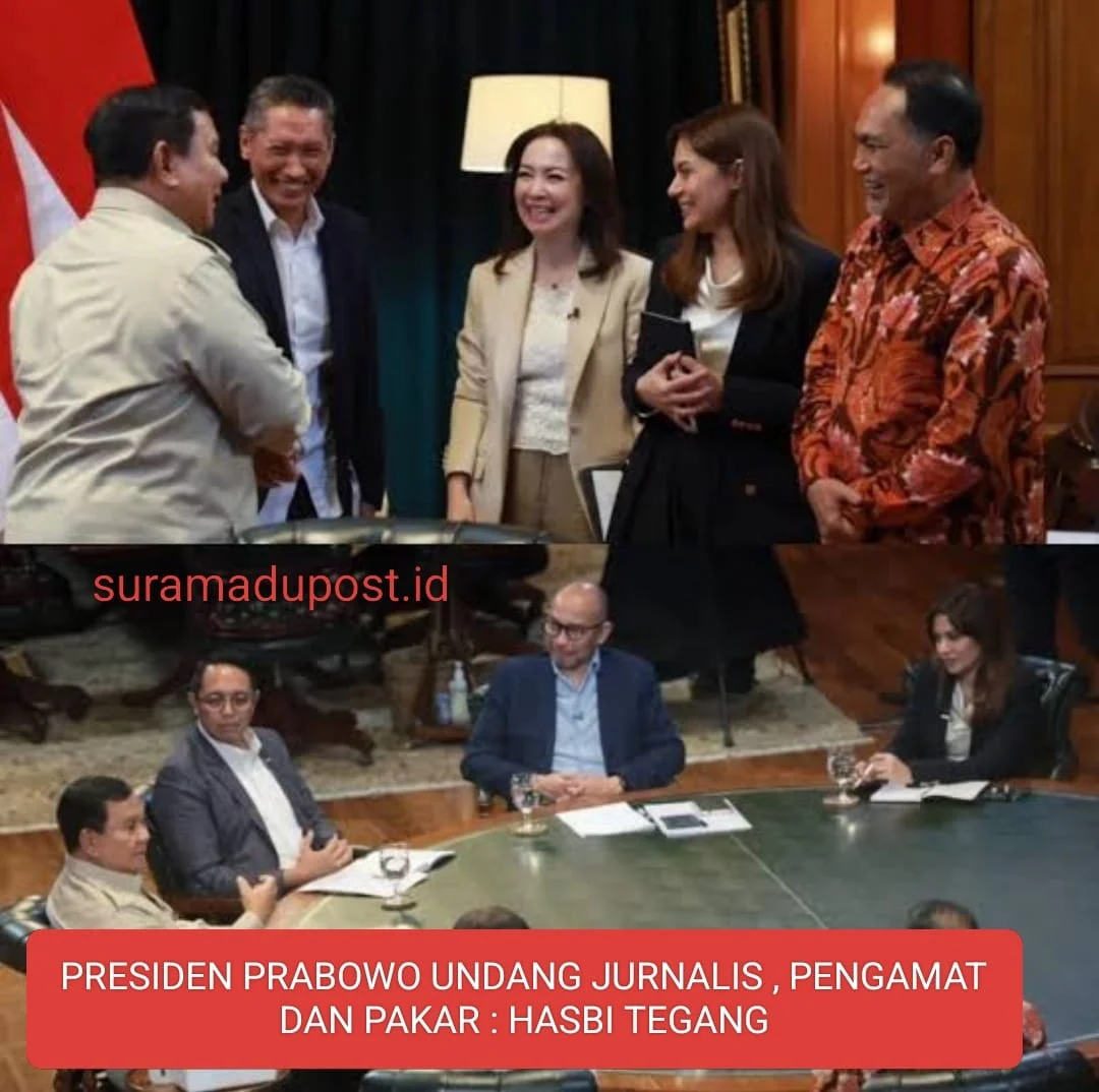 PRESIDEN PRABOWO UNDANG JURNALIS,PENGAMAT DAN PAKAR DI HAMBALANG : HASBI TEGANG