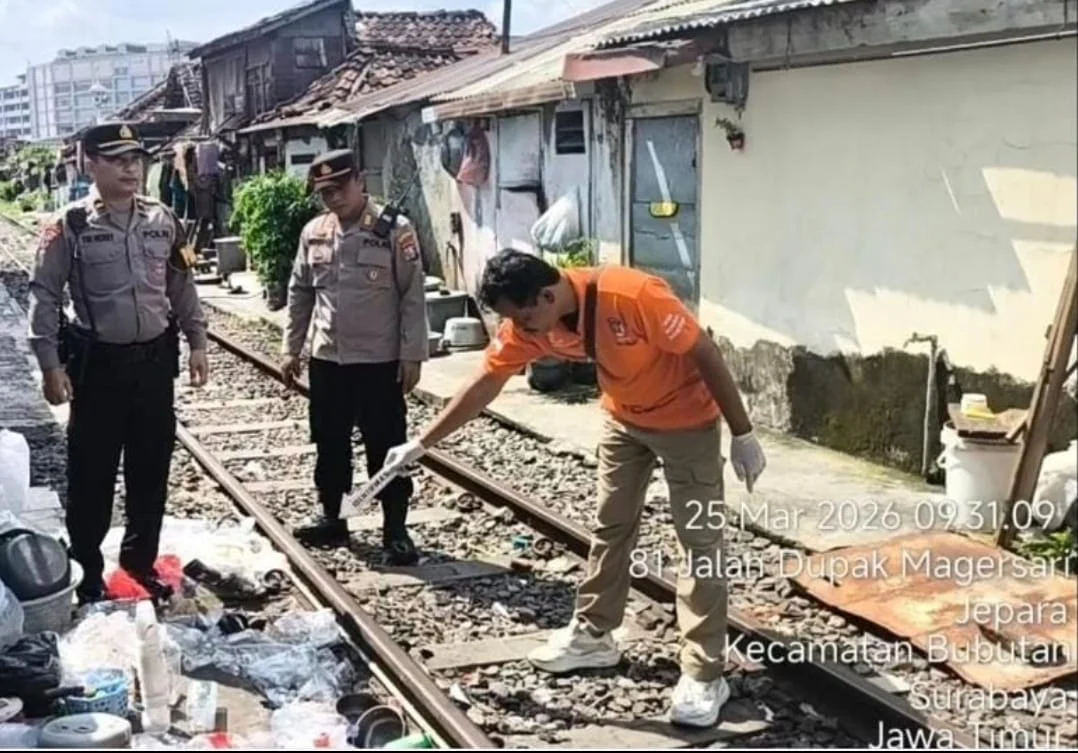 Pemulung Terseret Kereta Api di Kemayoran Surabaya , Alami Patah Kaki Kanan