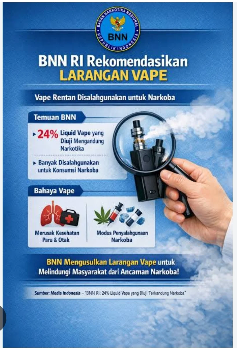 DI DEPAN DPR RI KOMISI III BNN REKOMENDASIKAN LARANGAN PENGGUNAAN VAPE YANG RENTAN DIGUNAKAN NARKOBA