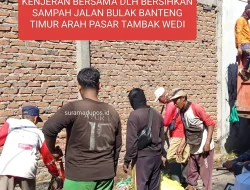 TIDAK INGIN TERULANG KEMBALI,LURAH BULAK BANTENG DAN CAMAT KENJERAN BERSAMA DLH BERSIHKAN SAMPAH DI JALAN BULAK BANTENG TIMUR ARAH PASAR TAMBAK WEDI