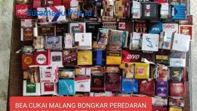 BEA CUKAI MALANG BONGKAR PEREDARAN ROKOK ILEGAL LEWAT TRANSPORTASI UMUM