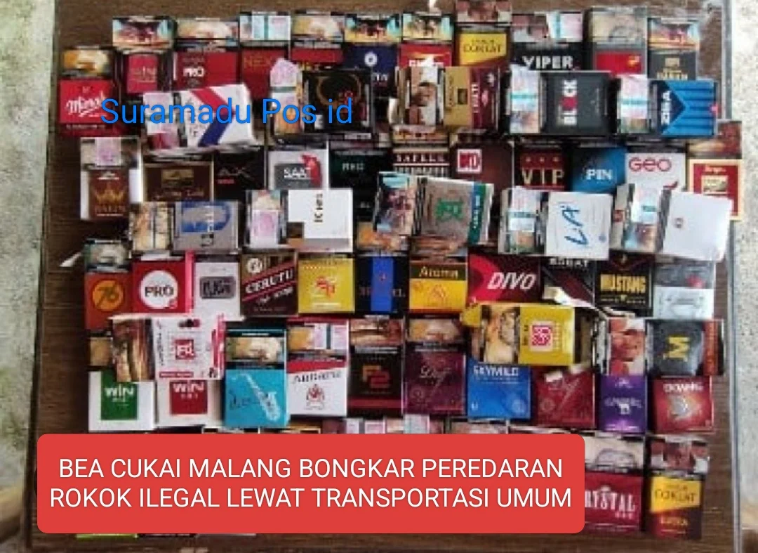 BEA CUKAI MALANG BONGKAR PEREDARAN ROKOK ILEGAL LEWAT TRANSPORTASI UMUM