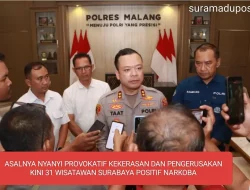 ASALNYA NYANYI PROVOKATIF,KEKERASAKAN DAN PENGERUSAKAN KINI 31 WISATAWAN SURABAYA POSITIF NARKOBA