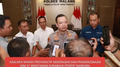 ASALNYA NYANYI PROVOKATIF,KEKERASAKAN DAN PENGERUSAKAN KINI 31 WISATAWAN SURABAYA POSITIF NARKOBA