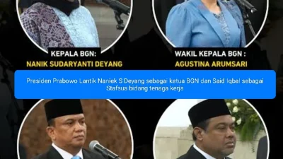 Presiden Prabowo Lantik Kepala dan Wakil Kepala Badan Gizi Nasional dan Stasus Presiden Bidang Penasihat Khusus Presiden Bidang Ketenagakerjaan dan Kesejahteraan