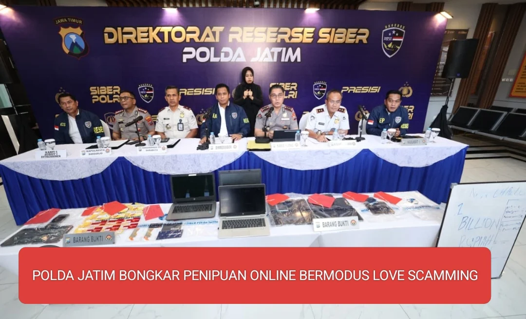 polda jatim bongkar penipuan online love scamming