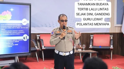 Polres Gresik Tanamkan Budaya Tertib Lalu Lintas Sejak Dini, Gandeng Guru Lewat Polantas Menyapa