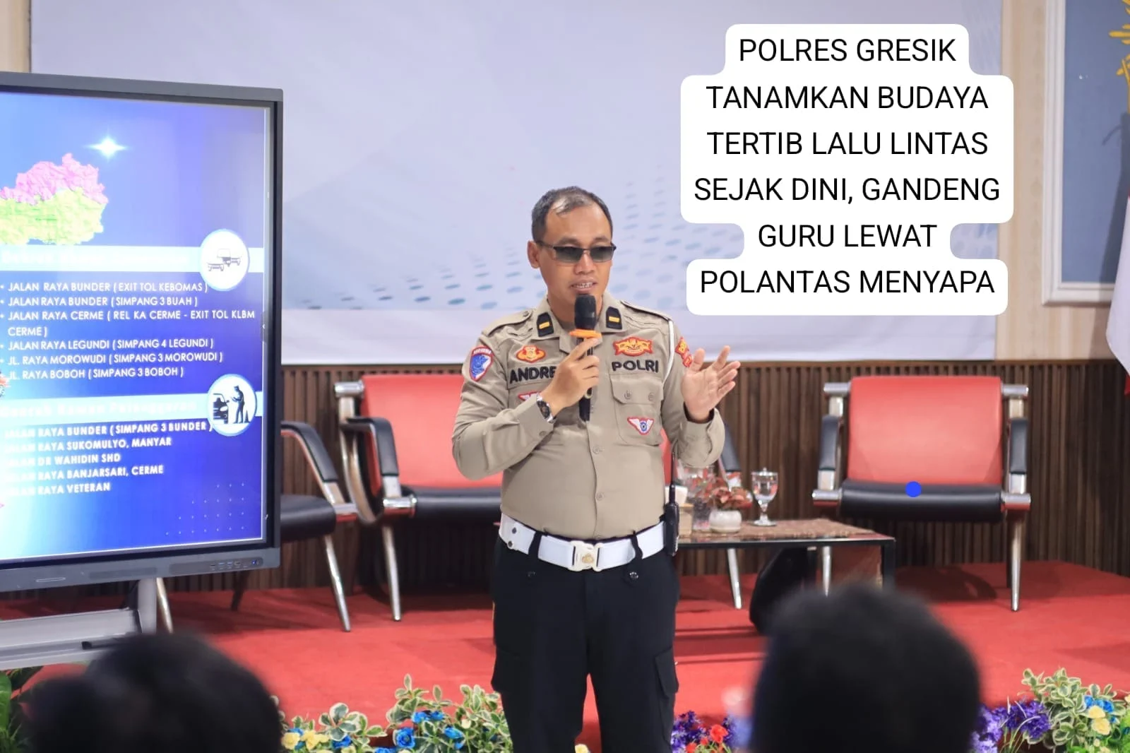 Polres Gresik Tanamkan Budaya Tertib Lalu Lintas Sejak Dini, Gandeng Guru Lewat Polantas Menyapa