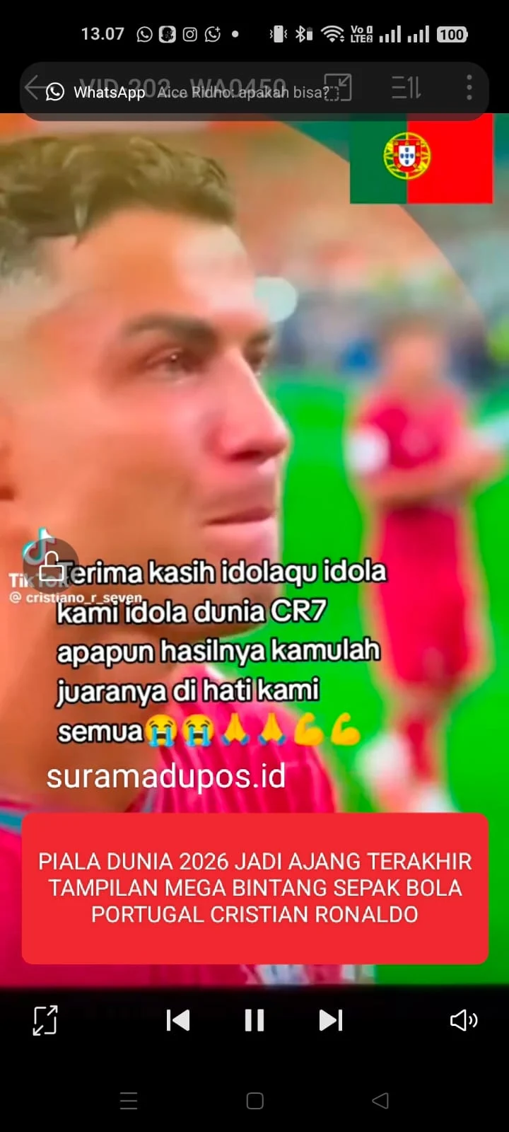 PIALA DUNIA 2026 JADI AJANG TAMPILAN MEGA BINTANG SEPAK BOLA PORTUGAL CRISTIAN RONALDO