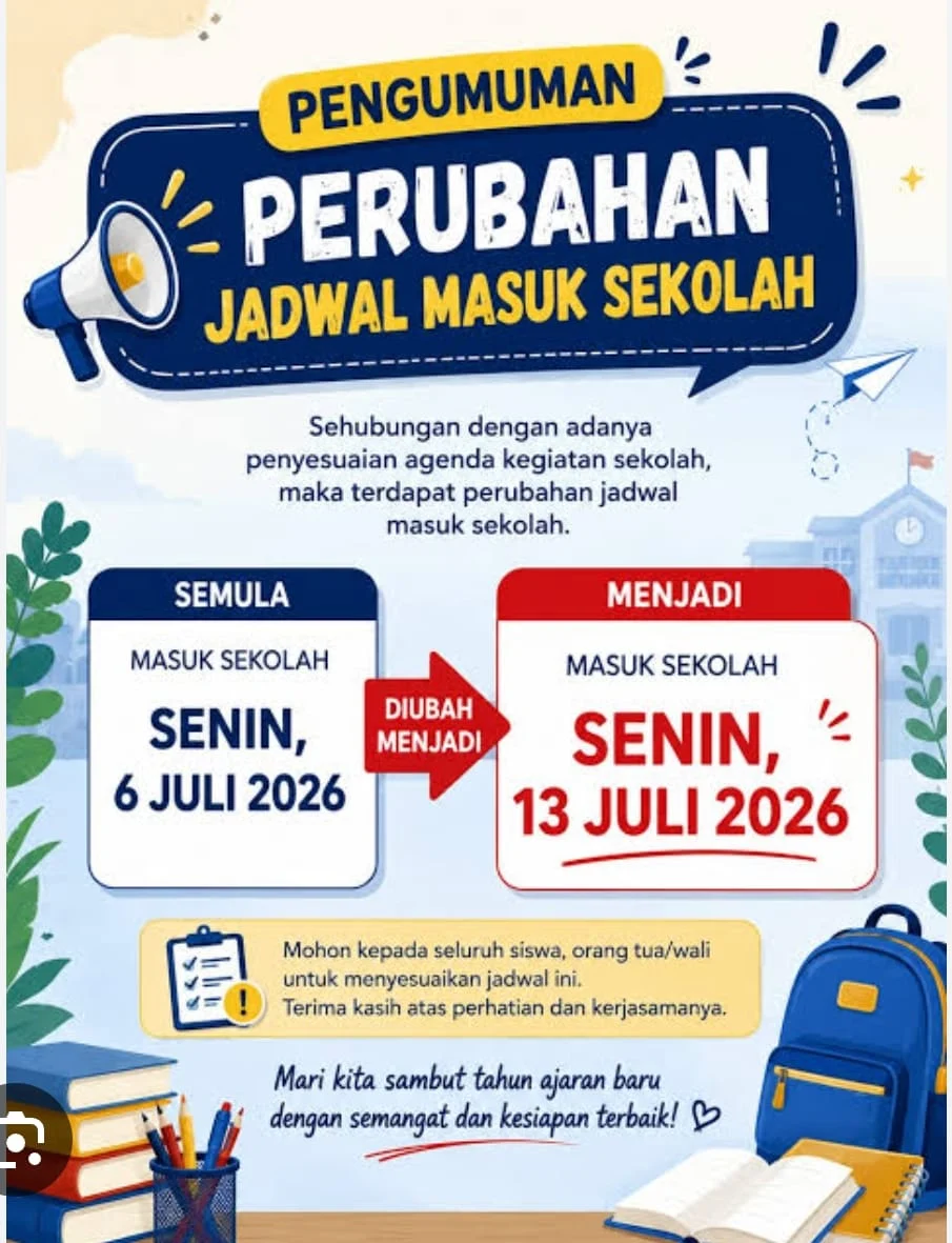 13 JULI 2026 AWAL MASUK SEKOLAH, MPLS BERLANGSUNG 5 HARI