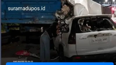DI DUGA SOPIR HONDA CR-V TERTIDUR SATU KELUARGA MENINGGAL DI KM 72-72 TOL SINGOSARI SURABAYA