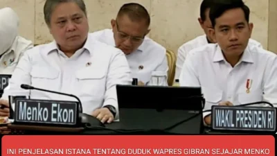 INI PENJELASAN ISTANA TENTANG DUDUK WAPRES GIBRAN SEJAJAR MENKO
