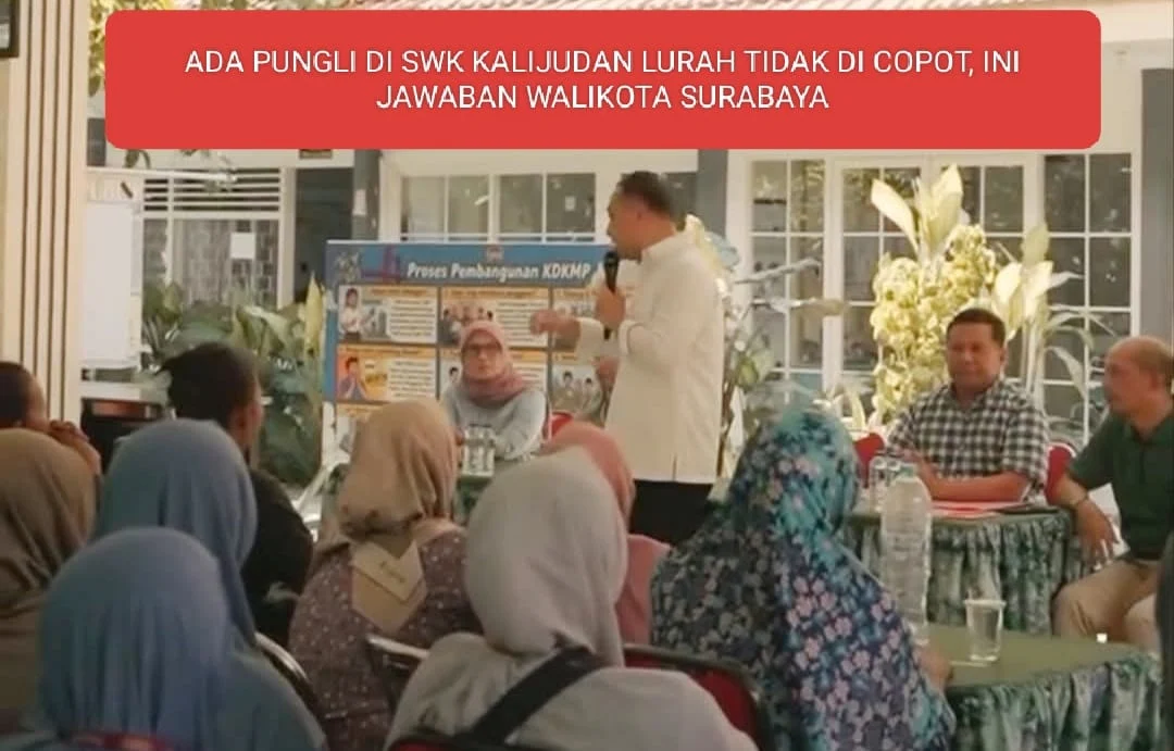 Lurah Kalijudan Tak Disanksi soal Dugaan Pungli SWK, Eri Ungkap Alasannya