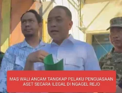mas wali Ancam Tangkap Pelaku Penguasaan Aset Secara Ilegal di Ngagel Rejo