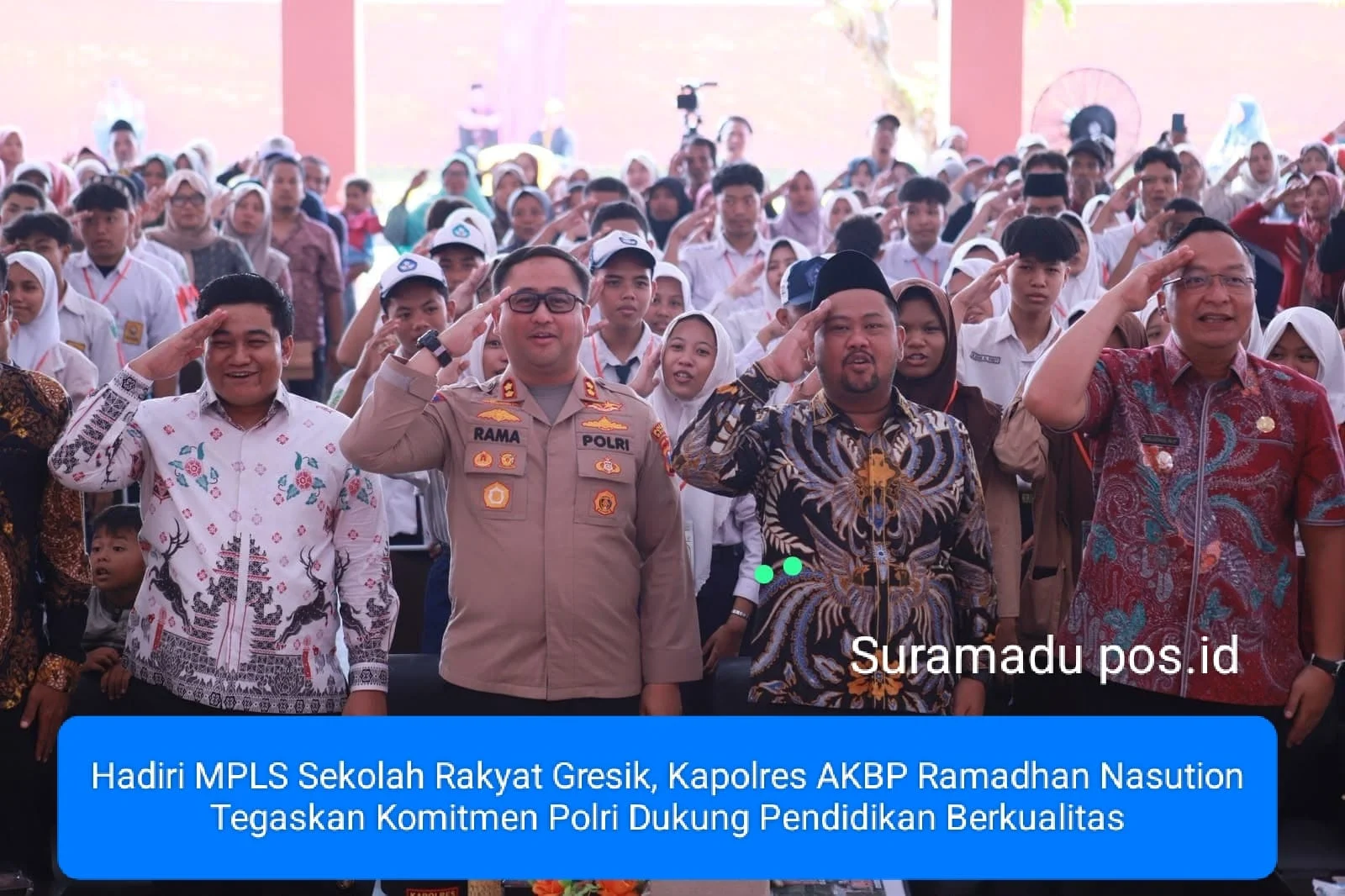 Hadiri MPLS Sekolah Rakyat Gresik, Kapolres AKBP Ramadhan Nasution Tegaskan Komitmen Polri Dukung Pendidikan Berkualitas