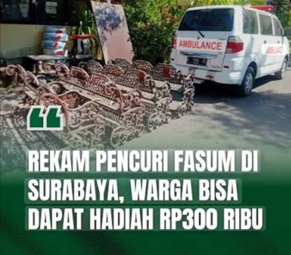 PEMKOT SURABAYA BERI HADIAH 300 RIBU BAGI YANG DAPAT DOKUMENTASIKAN PENCURIAN FASUM