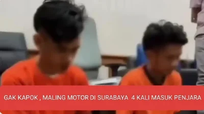 Maling motor di Surabaya ternyata tak kapok beraksi meski sudah 4 kali dipenjara.