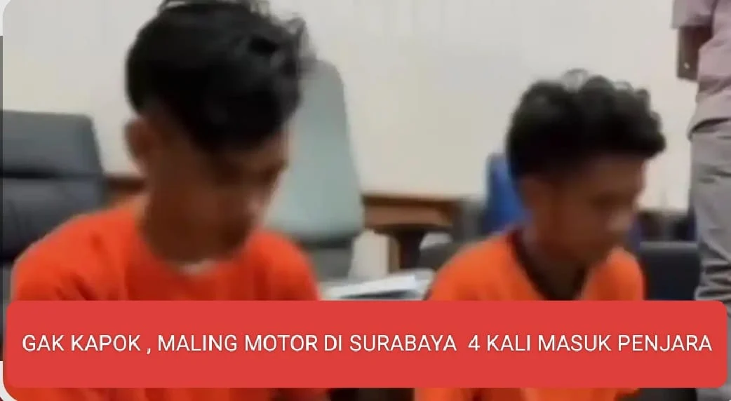 Maling motor di Surabaya ternyata tak kapok beraksi meski sudah 4 kali dipenjara.