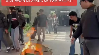 DEMO MAHASISWA UINSA MEMANAS, WARTAWAN DILARANG SATPAM MELIPUT